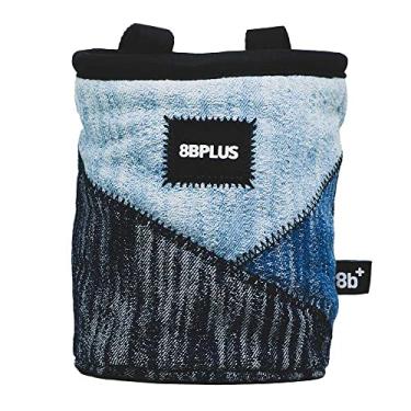 Imagem de 8BPLUS PROBAG – Saco de giz para escalada e pedregulho – cinto, mosquetão e caixa de presente incluídos – Abertura ampla – Porta-pincéis para canhotos e destros (Denim)