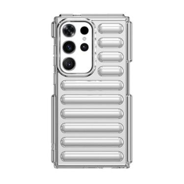 Imagem de Capa de celular luxuosa com almofada de ar listrada e à prova de choque para Samsung S24 Plus S23 Ultra FE A55 A35 A25 A15 A05 A05S M55 F55, transparente, para Galaxy S23 FE