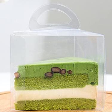 Imagem de OUKEYI [Pacote com 50] Recipientes de Plástico para Fatias de Bolo com Tampas- Recipiente de Cheesecake com Tampa Articulada de Cúpula Média Transparente Portátil, Torta de Sobreme (,)