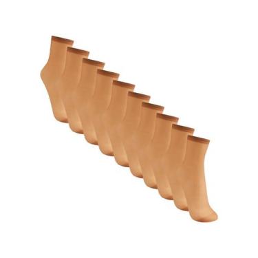 Imagem de Kit com 10 Meias Soquete Fio 20 Trifil 6126, Bege