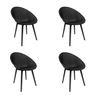 Imagem de Kit 4 Cadeiras Drops Preto Rivatti