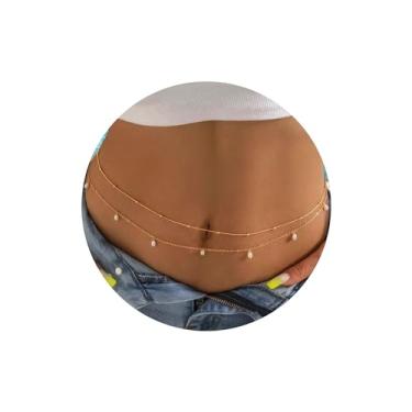 Imagem de Turandoss 1-3 peças de correntes de cintura banhadas a ouro 18K para mulheres – Corrente de barriga em camadas de ouro para a cintura ajustável multicamadas sexy biquíni corrente de cintura para