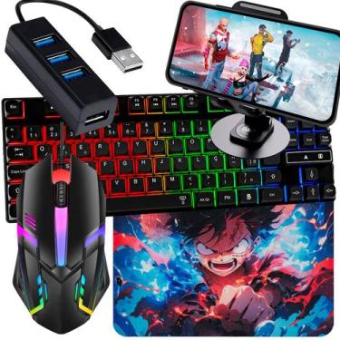 Imagem de Kit Mobilador Para Celular Gamer Com Tripé Mouse Teclado Led - EVOLUT,
