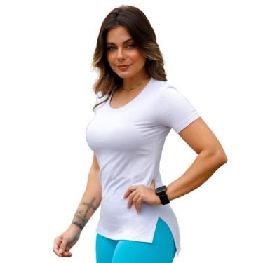 Imagem de Blusa tapa bumbum viscose fitness academia esportes - LUFRAN, M, Branc
