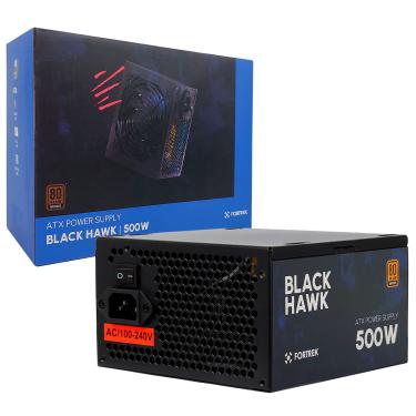 Imagem de Fonte Gamer ATX Fortrek Black Hawk 500W, 80 Plus Bronze, Bivolt, Preto