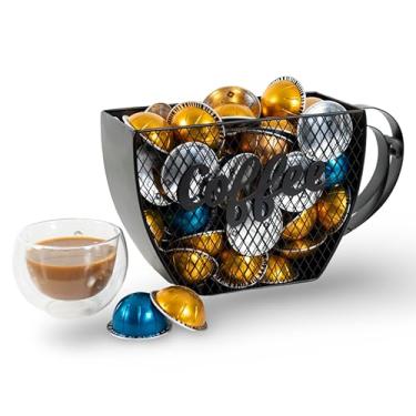 Imagem de Made Easy Kit Organizador de cápsulas de café compatível com Nespresso Vertuo e Original – Suporte de escultura de bancada estilo cesta para café bar, estação de canto e área de descanso (caneca