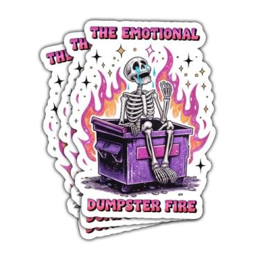 Imagem de Adesivos de esqueleto The Emotional Dumpster Fire Skelet, Fire Tarot Sticker, This Little Light of Mine Dumpster Fire Stickers for Helmet Water Bottle Laptop Tumbler Phone Case Cars 7.6 cm x 7.6 cm