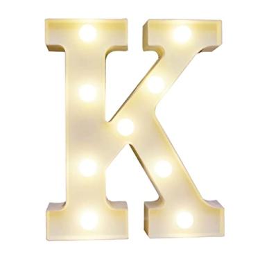 Imagem de LEDs de Alfabetos Leves, Brancos Quentes Constantes Luminárias de Luz Brilhante Assinam Luz para o Engajamento Decoração de Casamento da Festa (K)