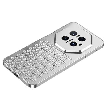 Imagem de FWYANZH Capa de metal para Huawei Mate 70 Pro +/70 Pro/70, liga de alumínio ultrafina, radiação térmica, antiarranhões, proteção para câmera, capa à prova de choque, prata, 70 Pro +