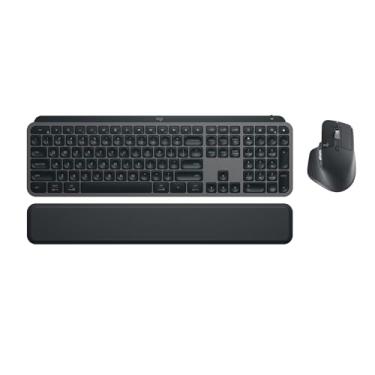 Imagem de Combo Teclado e Mouse Sem Fio MX Keys S com Apoio para as Mãos, Conexão Bluetooth ou Receptor Logi Bolt, Iluminação Inteligente, Rolagem Rápida, Compatível com Windows, macOS, ChromeOS, Linux- Grafite