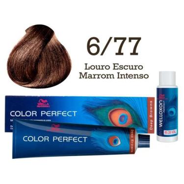 Imagem de Coloração Color Perfect 6.77 Louro Escuro Marrom Intenso Oxidante Well