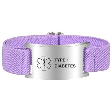 Imagem de Pulseira de alerta médico para mulheres e homens, pulseira de identificação de alerta médico ajustável para diabéticos D.N.R marcapasso epilepsia, One Size, Aço inoxidável, Sem Pedra Preciosa