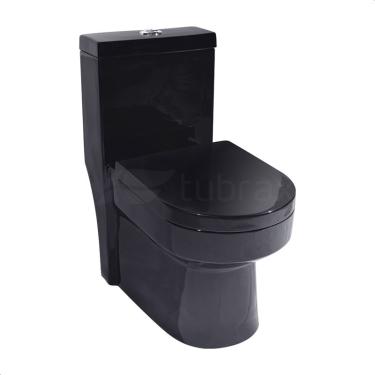 Imagem de Vaso Sanitário Monobloco Completo Caixa Acoplada Privada Preto modelo Navies Tubrax