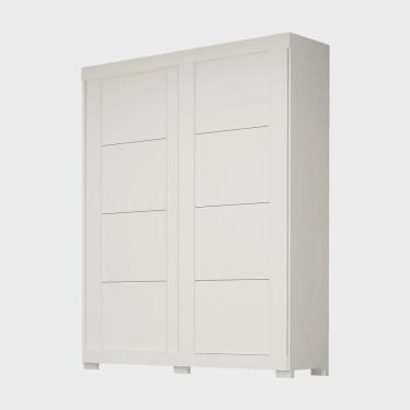 Imagem de Guarda Roupa Solteiro 2 Portas de Correr Helena acp móveis Branco - 100% mdf