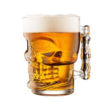 Imagem de Caneca Caveira Viking Chopp E Cerveja De Vidro 19336 - Vitrizi