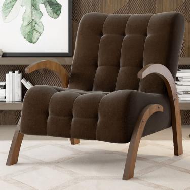 Imagem de Poltrona Cecilia Seda/Fumê - Viero Móveis