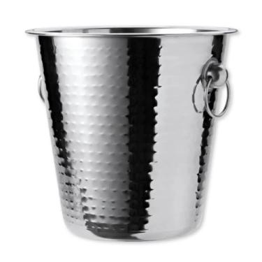 Imagem de Balde Para Gelo e Cerveja Inox Champanheira Aço 4,5 Litros Estriado