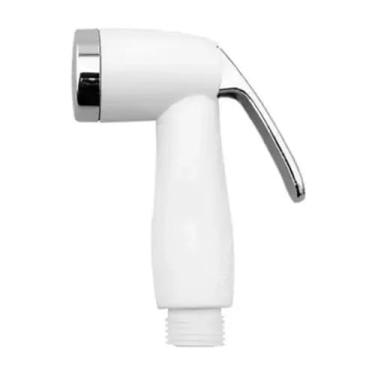 Imagem de Ducha Higiênica Manual para Banheiro, Branca com Acabamento Cromado com Suporte de Parede