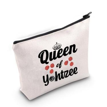 Imagem de Gzrlyf Yahhtzee Queen Bolsa de Maquiagem Jogo de Dados Presente Jogo de Tabuleiro Amante Presente Jogo de Dados Bolsa com Zíper Yahhtzee Bolsa de Cosméticos, Queen of Y, Tendência