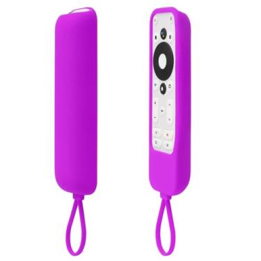 Imagem de CHUNGHOP Capa de silicone para controle remoto apenas para TV Onn Android TV 4K UHD Stick TV Box 100024646 100026240, capa de controle remoto, lavável, à prova de choque - roxo atualizado