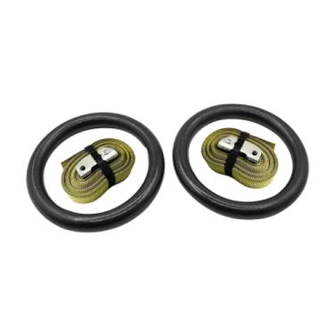 Imagem de menolana Argolas de ginástica com tiras antiderrapantes fáceis de instalar, versáteis, para exercícios de treinamento de força em parques, academias, Verde