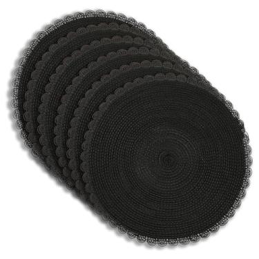 Imagem de Conjunto de 6 tapetes de mesa resistentes ao calor de 38 x 38 cm para 6 unidades de cozinha e sala de jantar, estilo moderno, fácil de limpar, durável e elegante