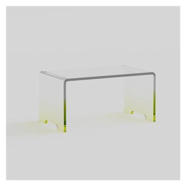 Imagem de Mesa de Centro Mesa de centro minimalista, design de armazenamento em acrílico, estética de luxo, transparente, móveis brancos Mesa de Chá(Yellow)