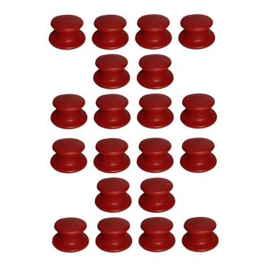 Imagem de Kit 20 Pegador Puxador Tampa Vidro e Ferro Panela Vermelho