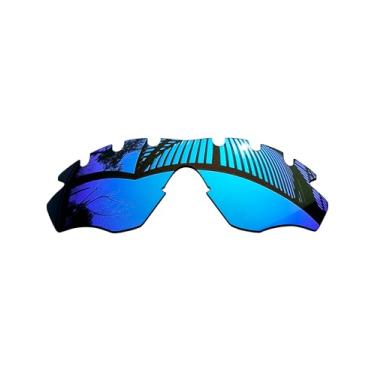 Imagem de MYCOURAG Lentes de reposição polarizadas com proteção UV para óculos de sol Oakley M2 com armação ventilada OO9212 – Azul gelo espelhado revestido polarizado