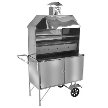 Imagem de Carrinho De Churrasco Cefaz Luxo Estendido Inox Rodas Maciças Le05m