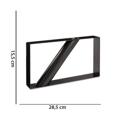 Imagem de Vaso Decorativo Geométrico em Metal Preto 15,5x28,5cm