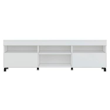 Imagem de Rack Com Rodízios Para Tv Até 65´´ Com 2 Portas Branco