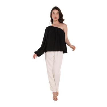 Imagem de Blusa social feminina manga nula blu-0016 - HBD, Preto, G