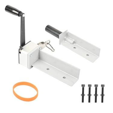 Imagem de SPG Tábua de tiro com arco para arco composto - Guincho de manivela com corda de reboque 45 kg Capacidade de tração Ferramenta profissional de manutenção de arco serve para a maioria das prensas de