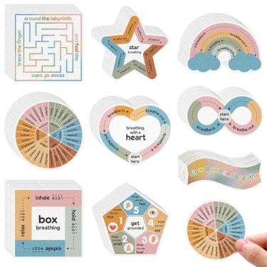 Imagem de Libima 72 adesivos sensoriais de ansiedade texturizados adesivos fidget mindfulness suprimentos para conselheiros escolares itens sensoriais para adultos alívio da ansiedade, 9 estilos (cor pastel)