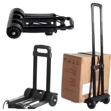 Imagem de Carrinho Dobravel De Mao Bagagem Aluminio Multiuso +Cordinha Carga Ate 25kg / 50kg(carga 50 kg)