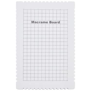Imagem de FREEBLOSS Placa de macramê grades de espuma EVA feito à mão placa de trança ajudante de artesanato para amarrar suprimentos de macramê para iniciantes 24,5 x 16 cm/9,6 x 6,3 pol