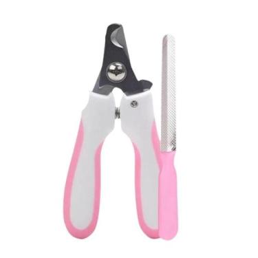 Imagem de Kit Cortador De Unhas Pet Alicate + Lixa Cor Rosa - Elo Imports