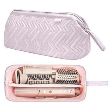 Imagem de Leudes Bolsa De Viagem Para Ferramentas Cabelo Shark Flexstyle, Estojo Transporte Portátil Hair Air Wrap, Secador À Prova D'Água E Poeira, Modelador Cachos Plano, Organizador (Lavanda Violeta)