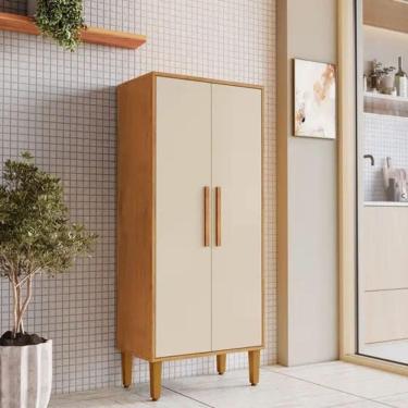 Imagem de Armário Multiuso 2 Portas 3 Prateleira Paraná Kaiki Móveis - Nature/off