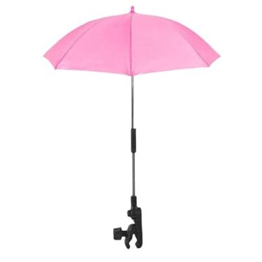 Imagem de ＡＷＨＡＯ Guarda-chuva para carrinho de bebê, cadeira de praia, guarda-chuva contra o, proteção solar flexível, à prova d'água para pesca, piscina, Rosa