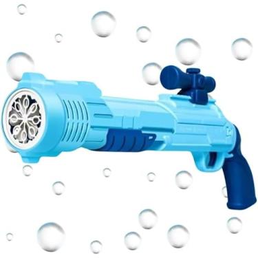 Imagem de Genérico Lança Bolhas Automática Metralhadora Azul Criança Verão 43 cm x 8 cm x 19 cm