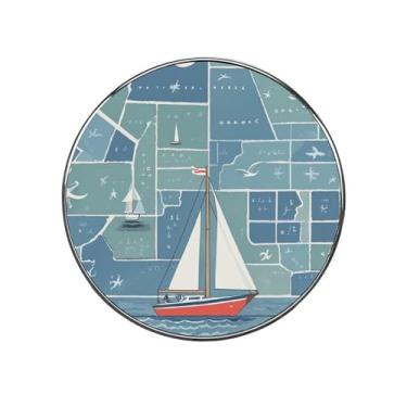 Imagem de Ímãs de geladeira com impressão de mapa de veleiro náutico, adesivos magnéticos fortes para geladeira, decoração engraçada para cozinha, quadro branco de escritório, armário e lava-louças