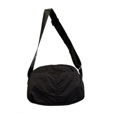 Imagem de zaoalife Bolsa de ombro quadrada de tecido de nylon casual, bolsa tiracolo leve para viagem