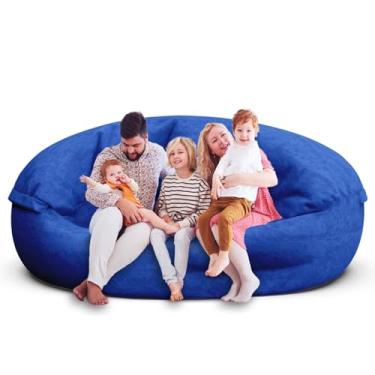 Imagem de Cadeira de pufe para adultos de 2,8 m, poltronas macias para quarto de adolescentes e meninas, bolsa de feijão redonda confortável e fofa para crianças removíveis para cadeiras de leitura (não inclui