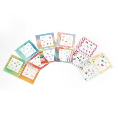 Imagem de HIYQIN 12 adesivos de borda de foto compatíveis com filme Fujifilm Instax Square SQ, adesivos decorativos para câmera instantânea Instax Square SQ1/6/10/20/40 – Série Rainbow