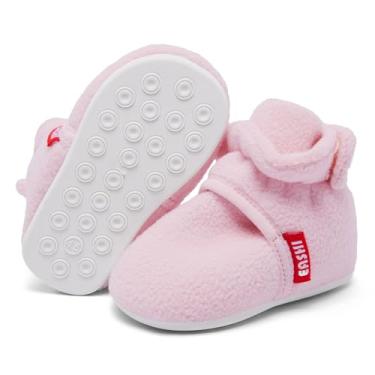 Imagem de Eashi Sapatinhos De Bebê Para Meninos E Meninas, Pantufas Macias Antiderrapantes Bebês, Primeiros Passos, Meias Quentes, Sola Inverno, Lã Aconchegante, Berço Ajustável, Recém-Nascido, Casa Ampla, In