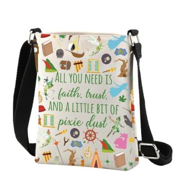 Imagem de CMNIM Presente inspirado em fadas Faith Trust and Pixie Dust Bolsa transversal Tinkerbells Presente Fairy Pixie Bolsa transversal com desenho animado, 2574 Fairy Pixie C, Transversal