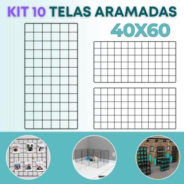 Imagem de Kit 10 Telas Aramada 40x60cm Painel Home Office Mural Recados Planejam