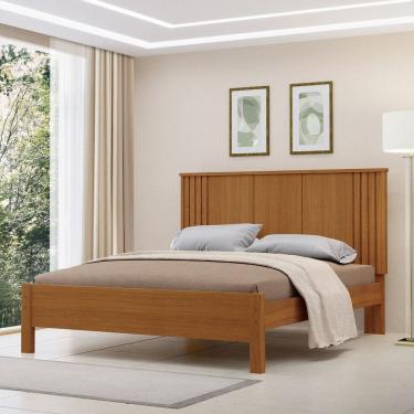 Imagem de Cama de Casal 100% Mdf 123cm X 175cm Duo Freijó